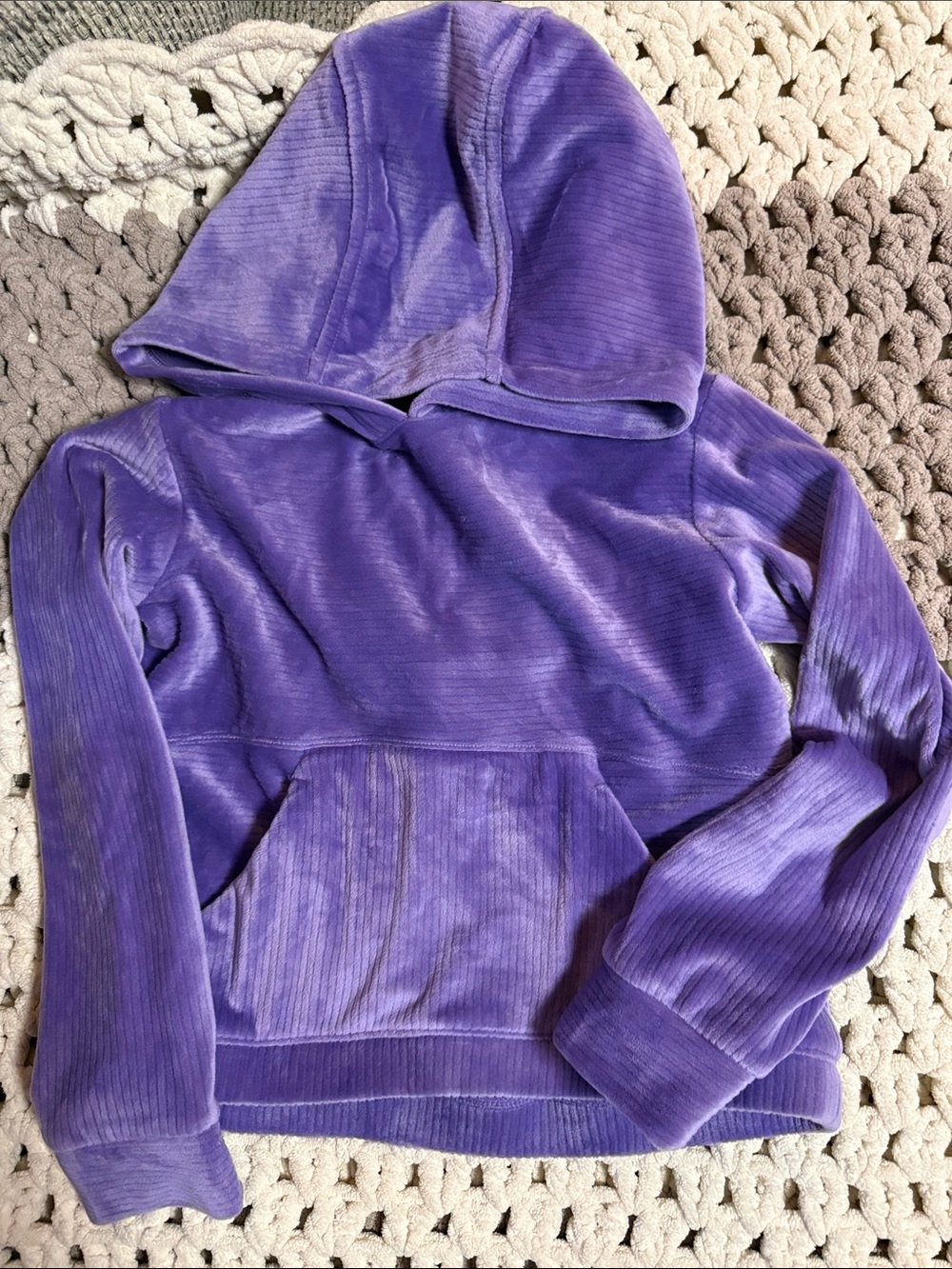 all in motion Purple Plush Hooded Pullover for Kids